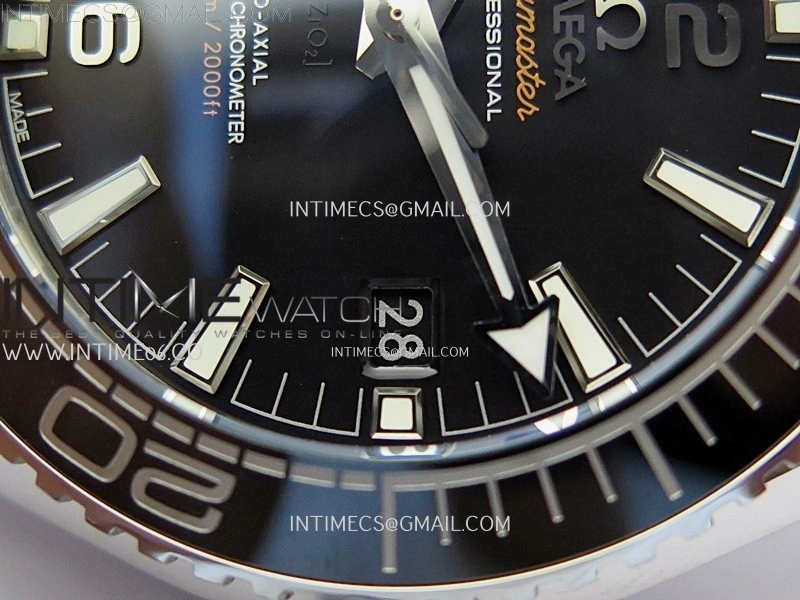 Planet Ocean 43.5mm Black Ceramic Bezel SS SCF 1:1 Best Edition Black Dial on SS Bracelet A8900